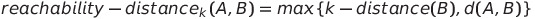 reachability distance